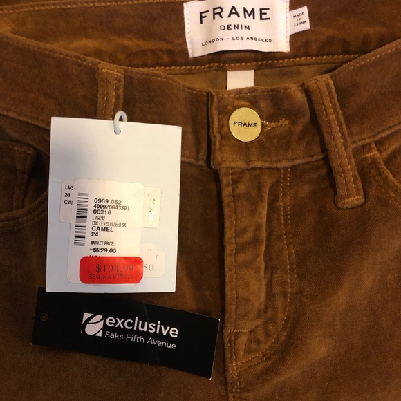 ‼️SOLD‼️ Frame | Le Velveteen Camel Skinny Pants Size: 24 NWT - Picture 15 of 15